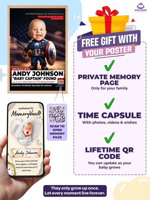 Custom Baby News Poster – Personalized Baby Captain Wall Art